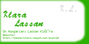 klara lassan business card